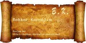 Bekker Kornélia névjegykártya